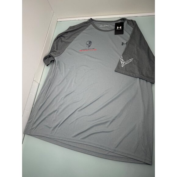Under Armour Chevy Corvette Racing Men Performance Shirt 3XL XXXL Heather Gray - Picture 2 of 9